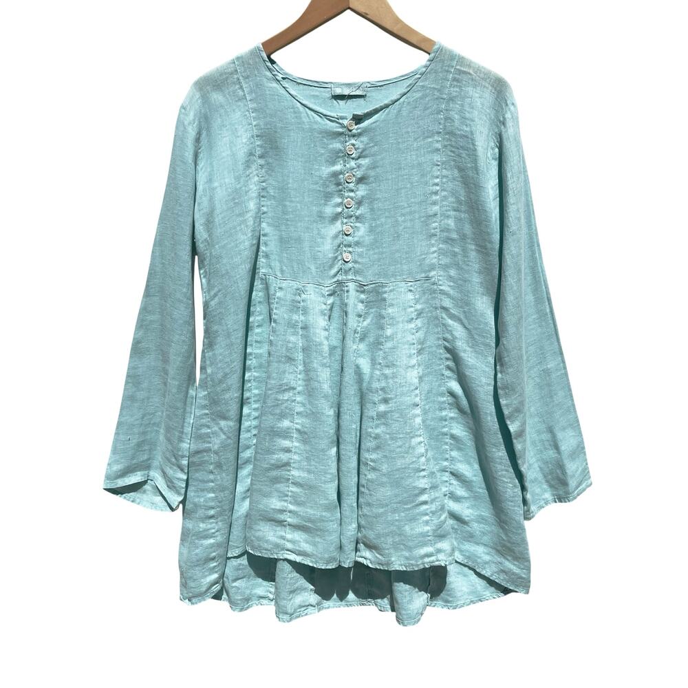 CP SHADES Women’s 100% Linen Hand Dyed babydoll tunic top small